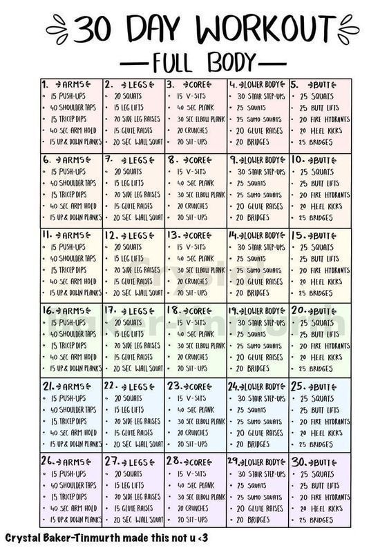 30-Day Full Body Workout Plan for Beginners